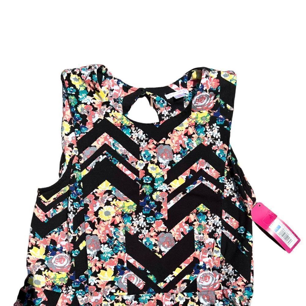 NWT XHILARATION Fit & Flare Black Floral Dress Size Large - Picture 3 of 5